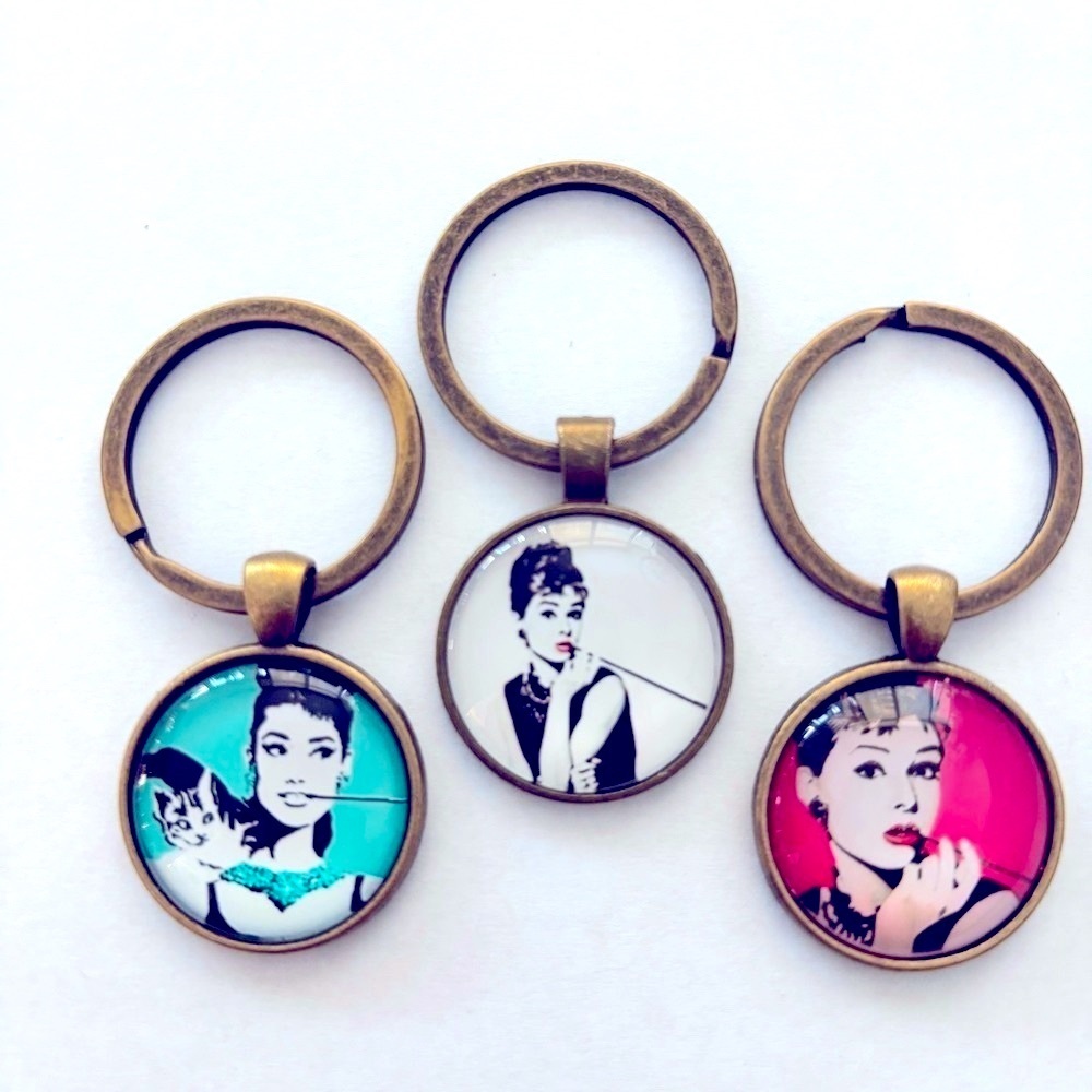 Audrey Hepburn Unisex Keychain Trio, NWT, Handmade